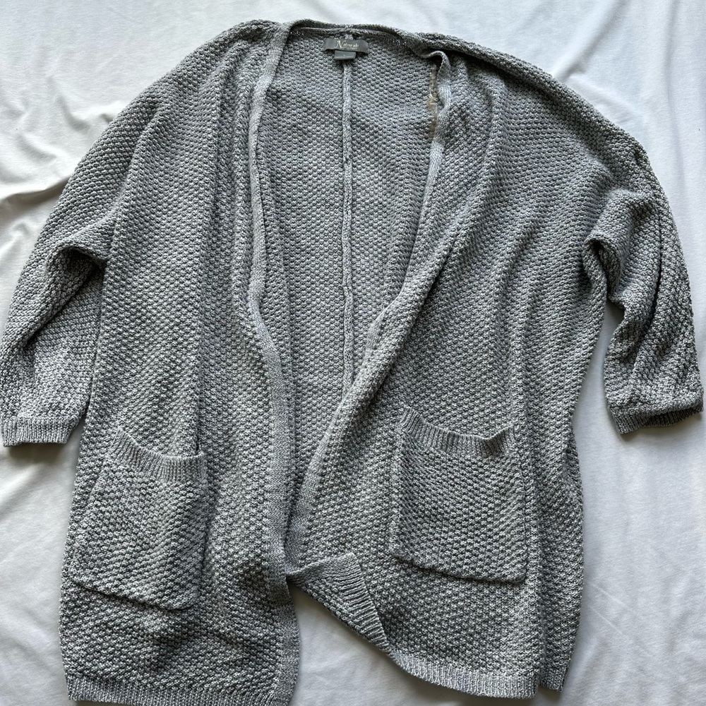 Grey knit cardigan